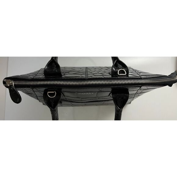 Osprey London black croc embossed leather shoulder bag - Picture 4 of 10